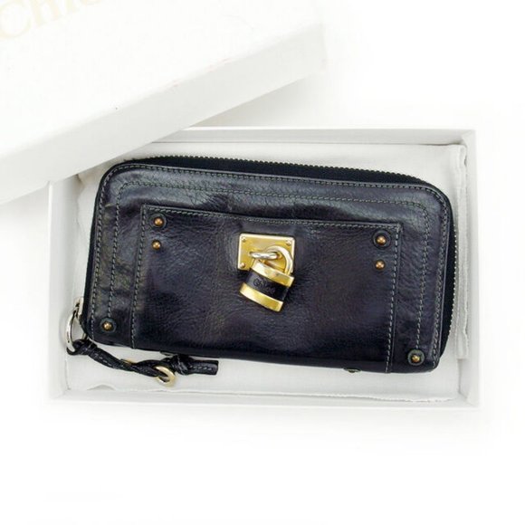 Chloe Handbags - Chloe Wallet Purse Long Wallet Paddington Black Woman Authentic Used